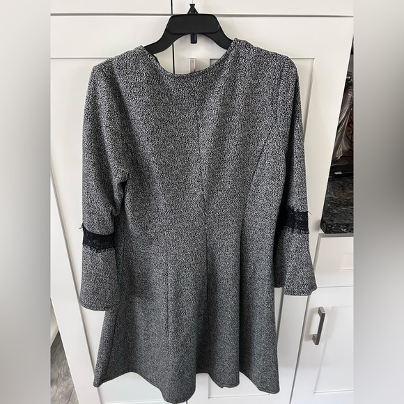 Elle Women's Long Sleeve Black and Gray Dress - Picture 4 of 4